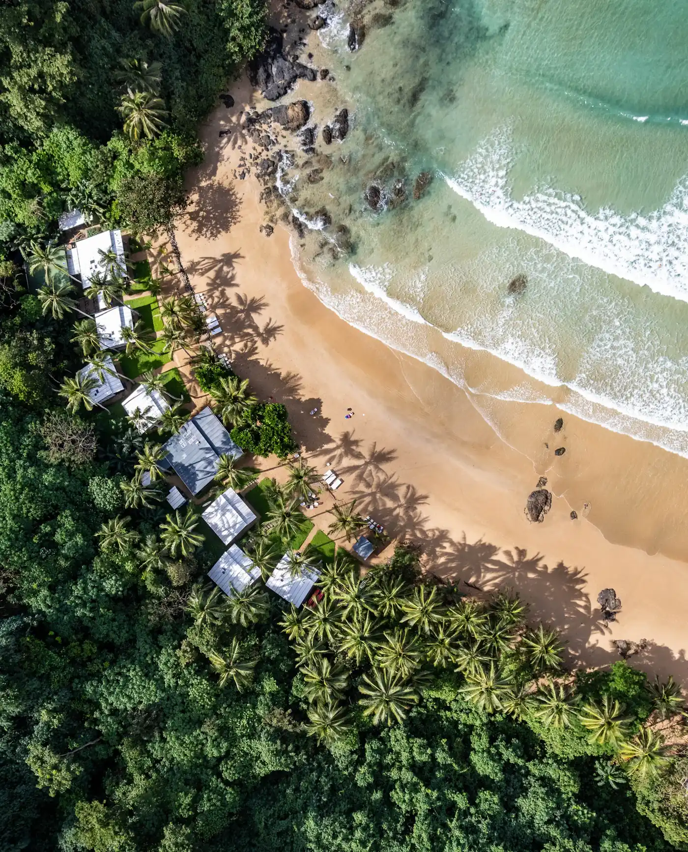 Beach and reef from above