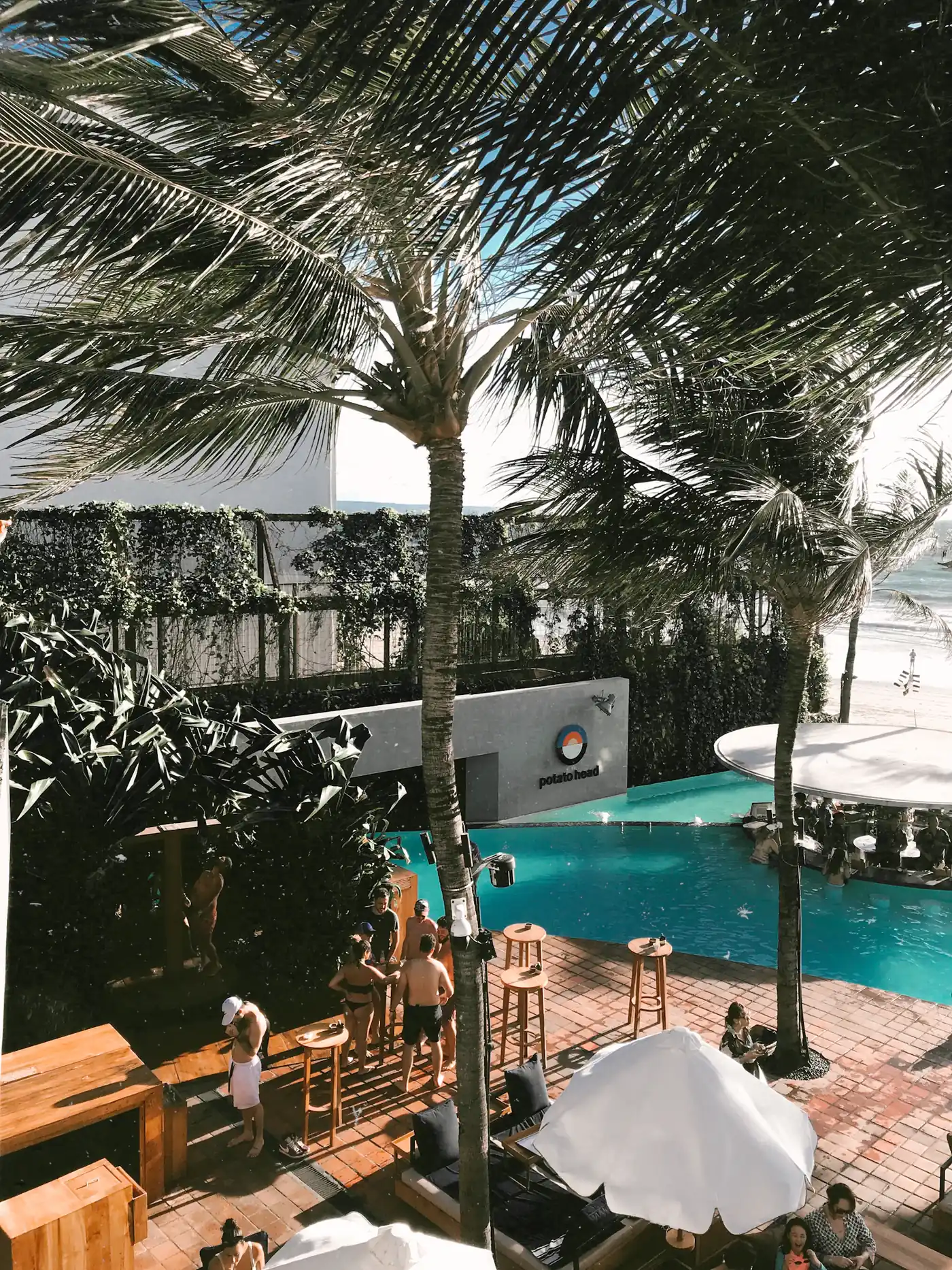 Pool with loungers